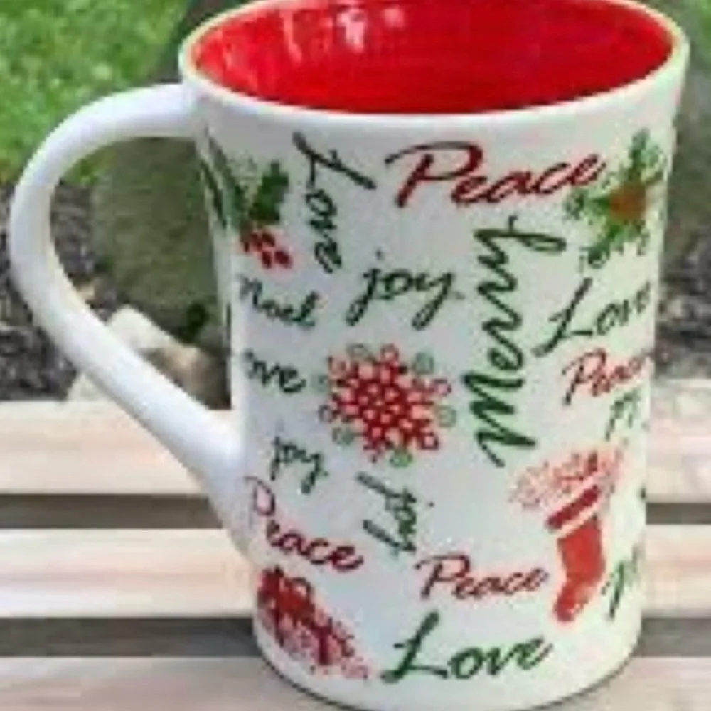Starbucks 2007 Holiday Green Red White Mug Cup